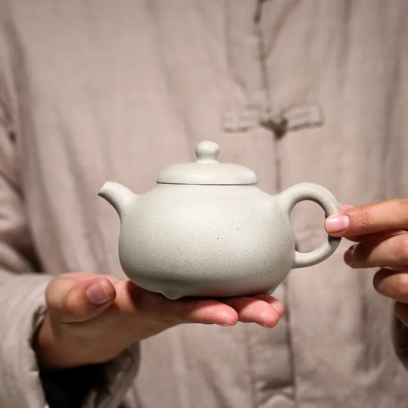 Yixing Zisha Teapot [3 Legs Ruding] (Bai Duan Ni - 290ml) - YIQIN TEA HOUSE | yiqinteahouse.com | 200-300ml, new arrival, teapot, teaware, zisha teapot