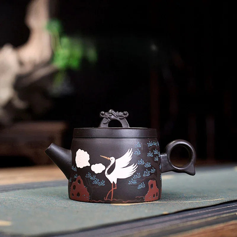 Teko Zisha Yixing [Auspicious Crane] (Hei Ni - 190ml)