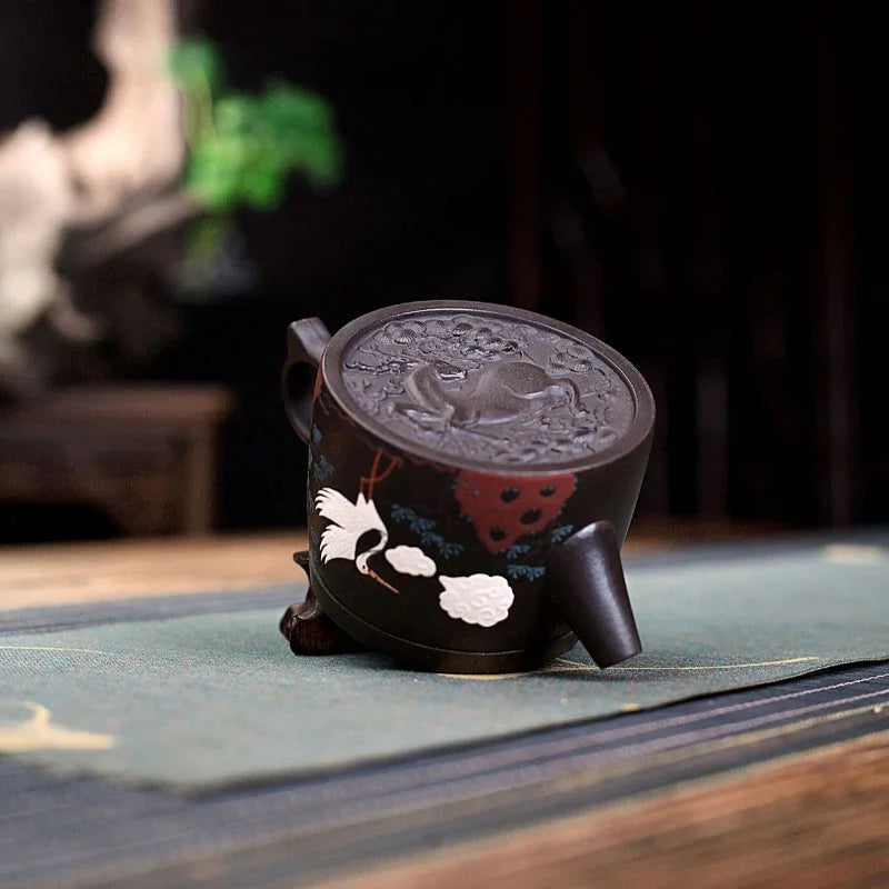 Teko Zisha Yixing [Auspicious Crane] (Hei Ni - 190ml)