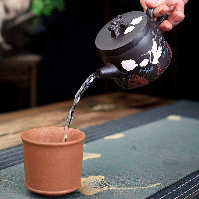 Teko Zisha Yixing [Auspicious Crane] (Hei Ni - 190ml)