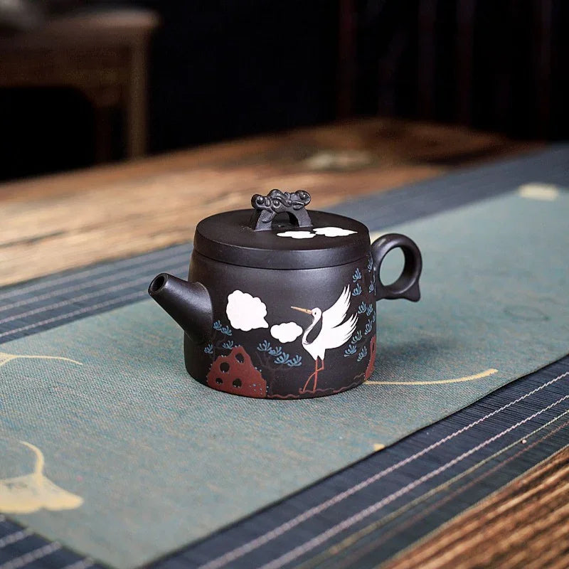 Teko Zisha Yixing [Auspicious Crane] (Hei Ni - 190ml)