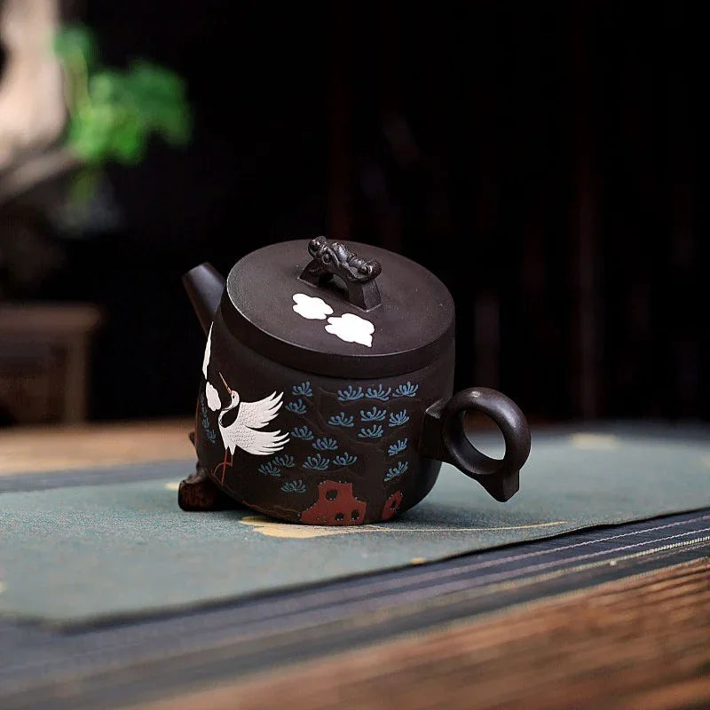 Teko Zisha Yixing [Auspicious Crane] (Hei Ni - 190ml)