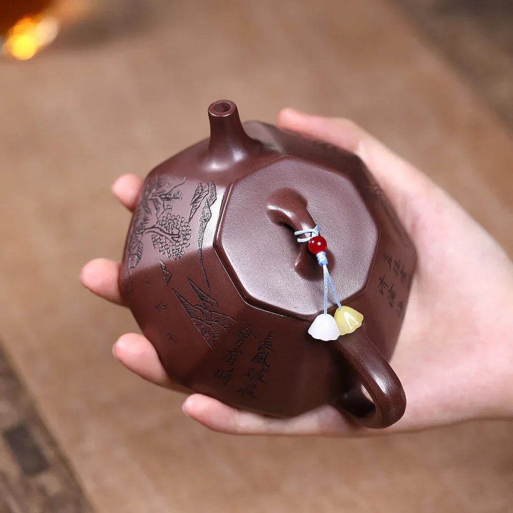 Teko Yixing Zisha [Bafang Shanshui Shi Piao] (Zi Ni - 200ml)