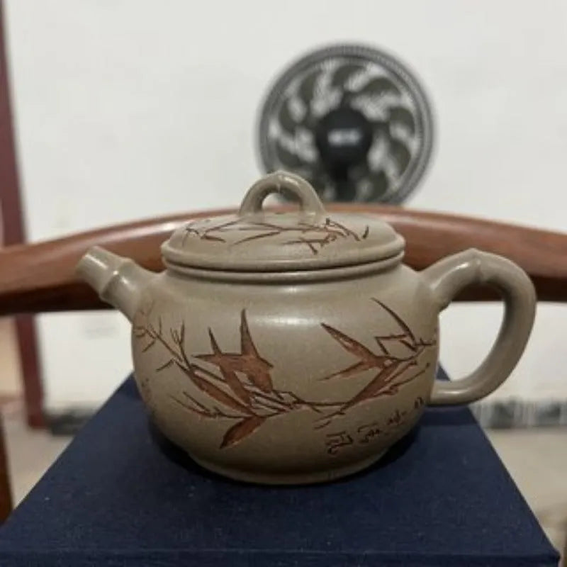 Yixing Zisha Teapot [Bamboo Breeze] (Qinghua Duan Ni - 200ml) - YIQIN TEA HOUSE | yiqinteahouse.com | 200-300ml, new arrival, teapot, teaware, zisha teapot