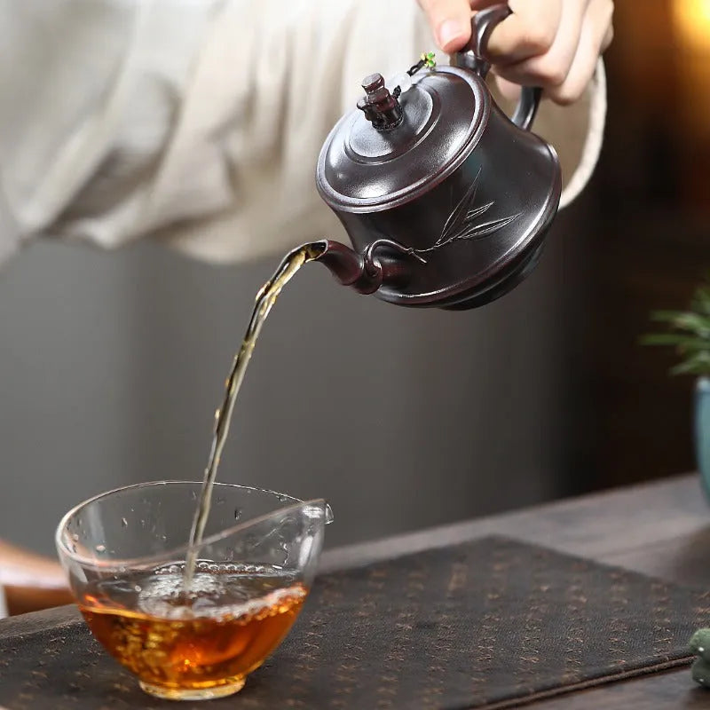 Yixing Zisha Teapot [Bamboo] (Gu Wu Huanyuan - 260ml) - YIQIN TEA HOUSE | yiqinteahouse.com | 200-300ml, teapot, teaware, zisha teapot