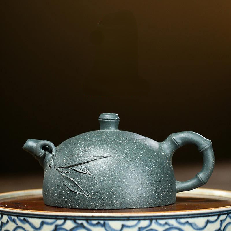 Yixing Zisha Teapot [Bamboo Half Moon] (Lu Ni - 160ml) - YIQIN TEA HOUSE | yiqinteahouse.com | <200ml, teapot, teaware, zisha teapot