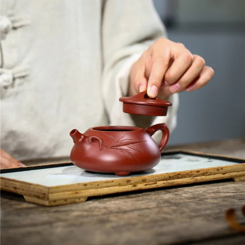 Teko Zisha Yixing [Bamboo Jingzhou Shi Piao] (Dahongpao - 200ml)