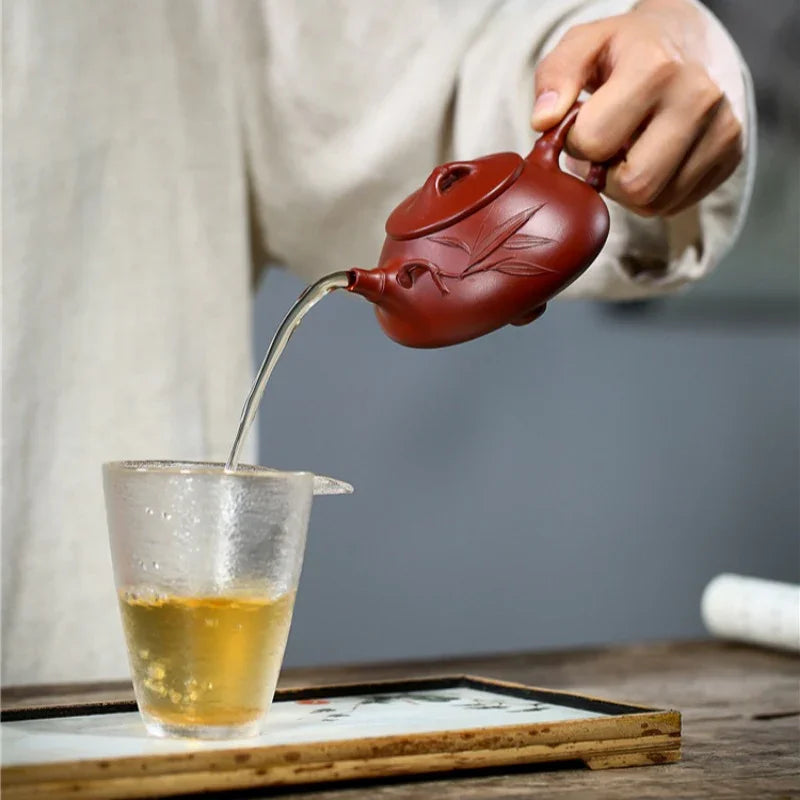 Teko Zisha Yixing [Bamboo Jingzhou Shi Piao] (Dahongpao - 200ml)