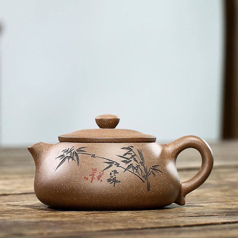 Yixing Zisha Teapot [Bamboo Shi Piao] (Qinghui Duan Ni - 240ml) - YIQIN TEA HOUSE | yiqinteahouse.com | 200-300ml, teapot, teaware, zisha teapot