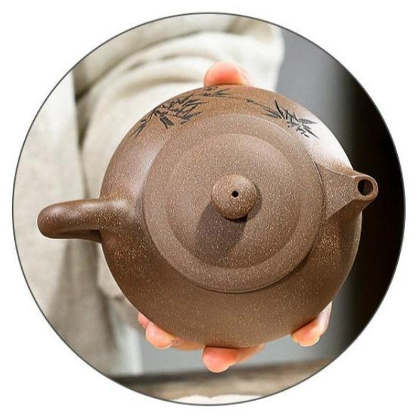 Yixing Zisha Teapot [Bamboo Shi Piao] (Qinghui Duan Ni - 240ml) - YIQIN TEA HOUSE | yiqinteahouse.com | 200-300ml, teapot, teaware, zisha teapot