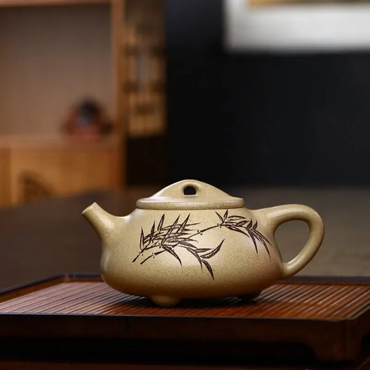 Yixing Zisha Teapot [Bamboo Shi Piao] (Yu Sha Duan - 340ml) - YIQIN TEA HOUSE | yiqinteahouse.com | >300ml, new arrival, teapot, teaware, zisha teapot