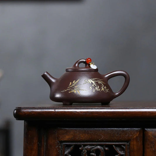 Yixing Zisha Teapot [Bamboo Shi Piao] (Zi Ni - 190ml)
