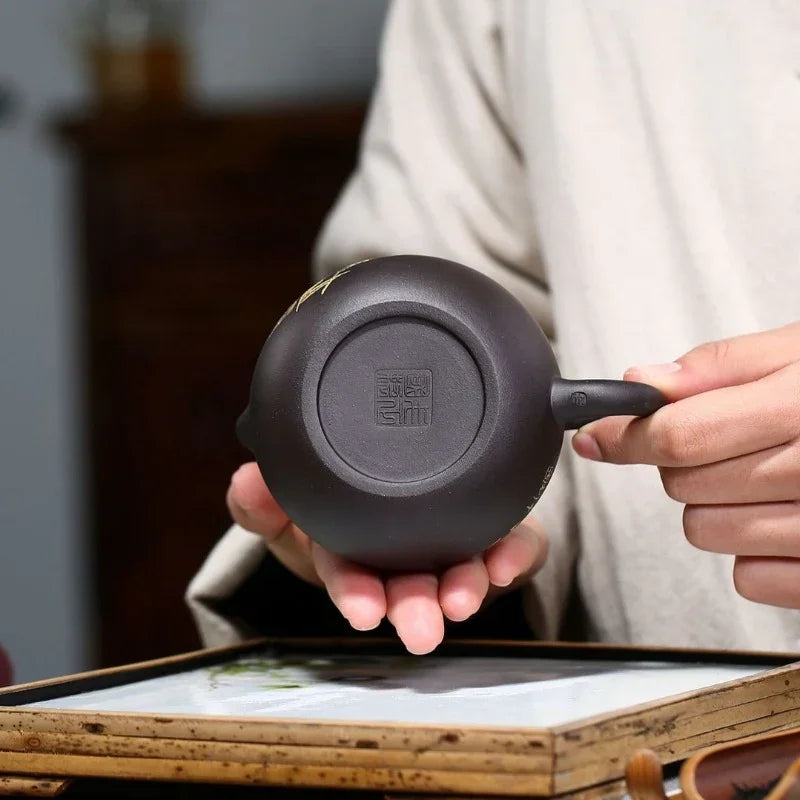 yixing-zisha-teapot-bamboo-xishi-hei-ni-230ml-yiqin-tea-house-yiqinteahouse-com-12 - YIQIN TEA HOUSE 一沁茶舍 yiqinteahouse.com