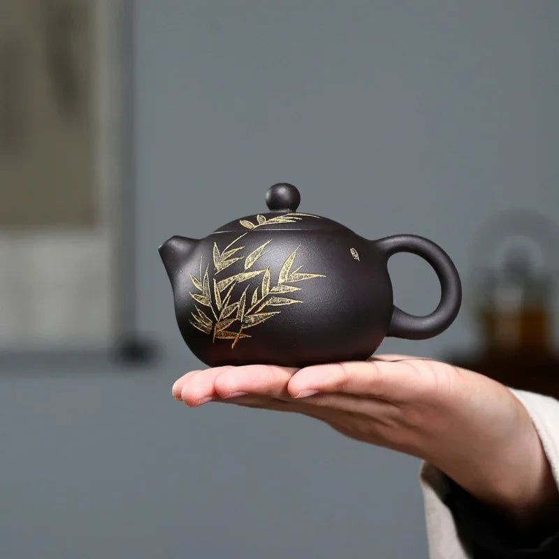 yixing-zisha-teapot-bamboo-xishi-hei-ni-230ml-yiqin-tea-house-yiqinteahouse-com-13 - YIQIN TEA HOUSE 一沁茶舍 yiqinteahouse.com