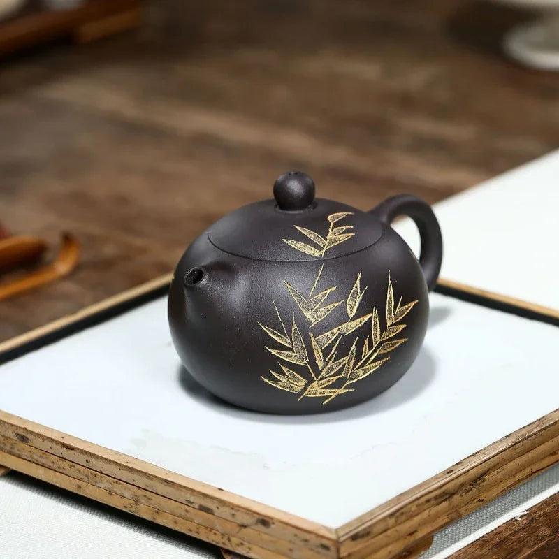 yixing-zisha-teapot-bamboo-xishi-hei-ni-230ml-yiqin-tea-house-yiqinteahouse-com-3 - YIQIN TEA HOUSE 一沁茶舍 yiqinteahouse.com