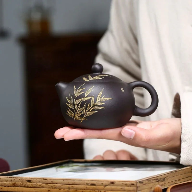 yixing-zisha-teapot-bamboo-xishi-hei-ni-230ml-yiqin-tea-house-yiqinteahouse-com-8 - YIQIN TEA HOUSE 一沁茶舍 yiqinteahouse.com