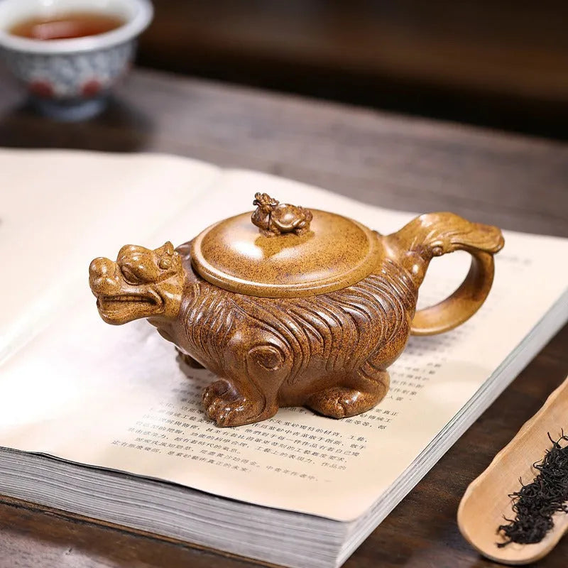 Yixing Zisha Teapot [Baxia Fuxi] (Longgu Jinsha - 380ml) - YIQIN TEA HOUSE | yiqinteahouse.com | >300ml, teapot, teaware, zisha teapot