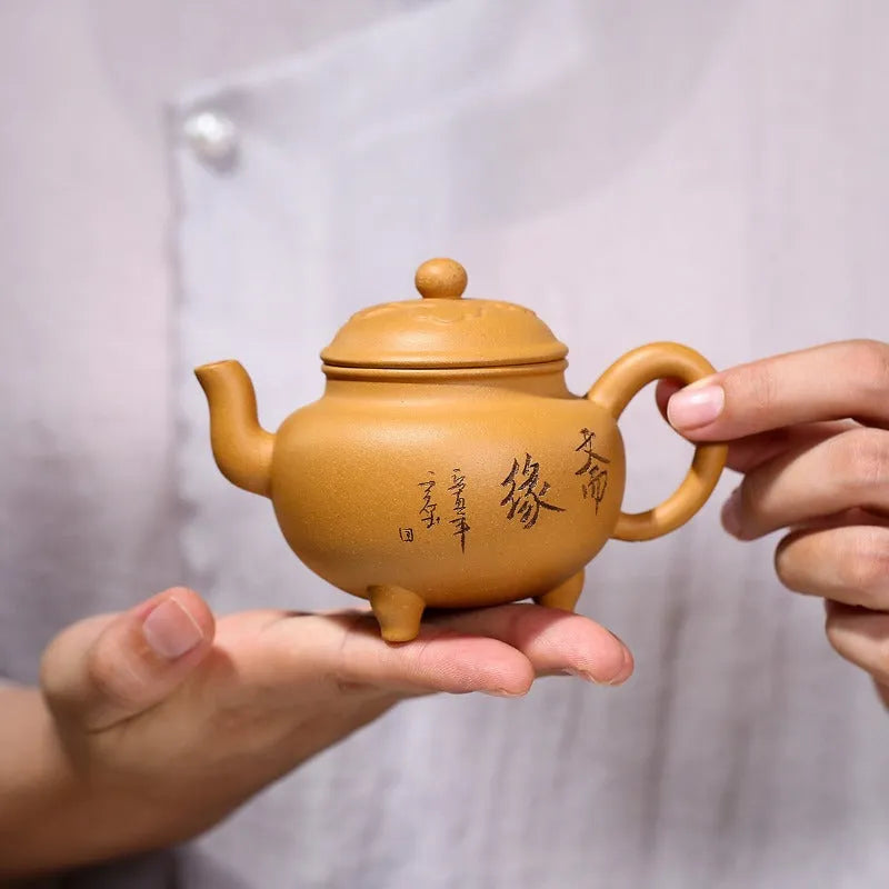 Yixing Zisha Teapot [Dabin Ruyi] (Huangjin Duan Ni - 160ml) - YIQIN TEA HOUSE | yiqinteahouse.com | <200ml, new arrival, teapot, teaware, zisha teapot