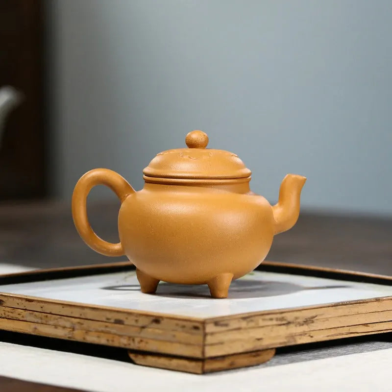 Yixing Zisha Teapot [Dabin Ruyi] (Huangjin Duan Ni - 160ml) - YIQIN TEA HOUSE | yiqinteahouse.com | <200ml, new arrival, teapot, teaware, zisha teapot