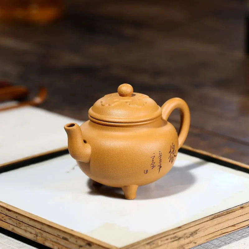 Yixing Zisha Teapot [Dabin Ruyi] (Huangjin Duan Ni - 160ml) - YIQIN TEA HOUSE | yiqinteahouse.com | <200ml, new arrival, teapot, teaware, zisha teapot