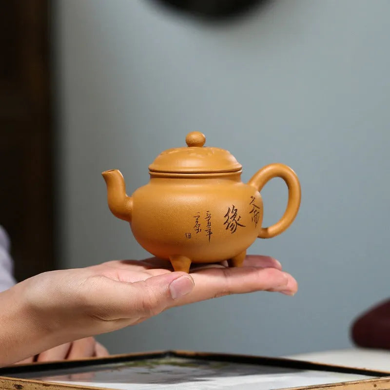 Yixing Zisha Teapot [Dabin Ruyi] (Huangjin Duan Ni - 160ml) - YIQIN TEA HOUSE | yiqinteahouse.com | <200ml, new arrival, teapot, teaware, zisha teapot