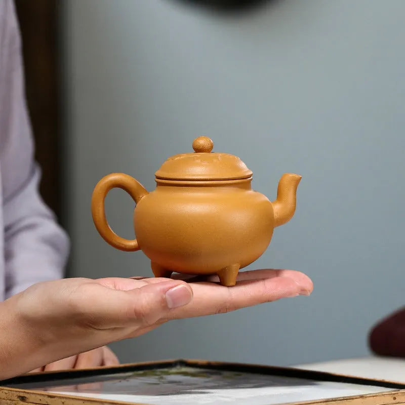 Yixing Zisha Teapot [Dabin Ruyi] (Huangjin Duan Ni - 160ml) - YIQIN TEA HOUSE | yiqinteahouse.com | <200ml, new arrival, teapot, teaware, zisha teapot