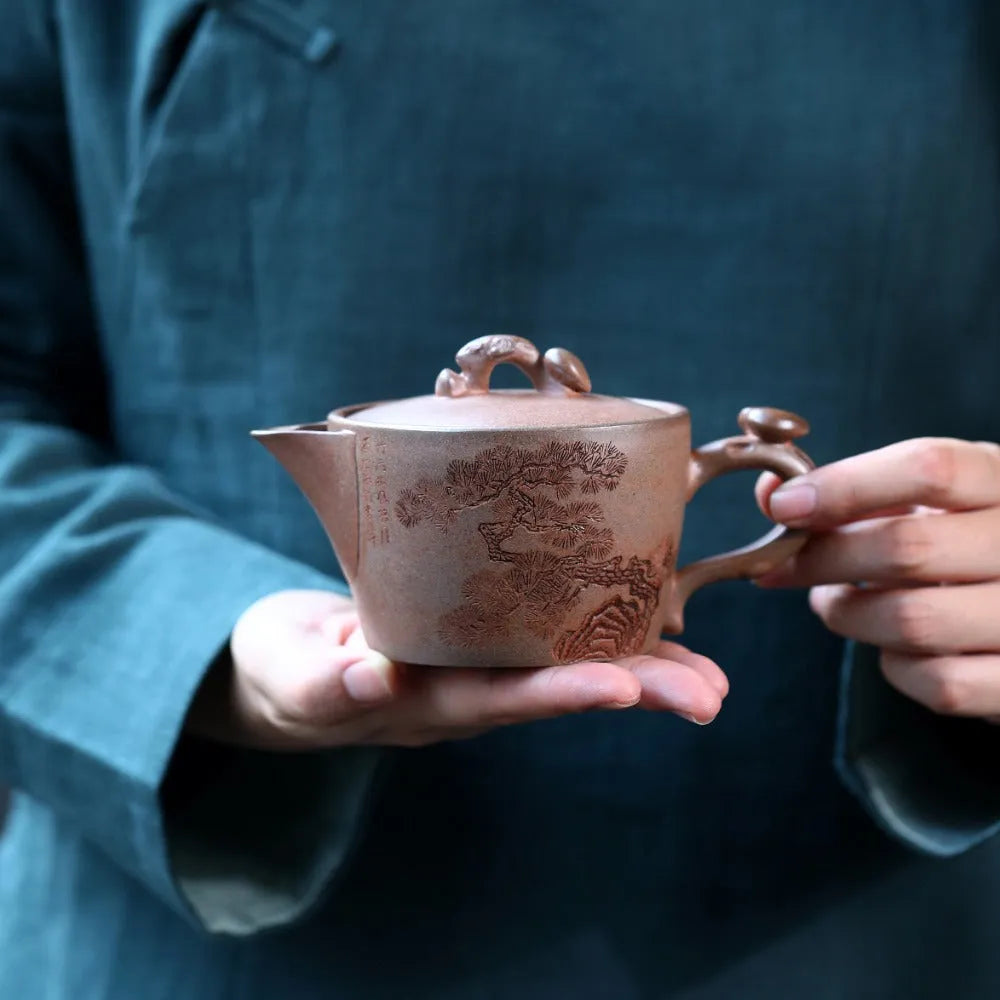 Yixing Zisha Teapot [Dakou Ting Song] (Hight Temperature Duan Ni - 310ml) - YIQIN TEA HOUSE | yiqinteahouse.com | >300ml, new arrival, teapot, teaware, zisha teapot