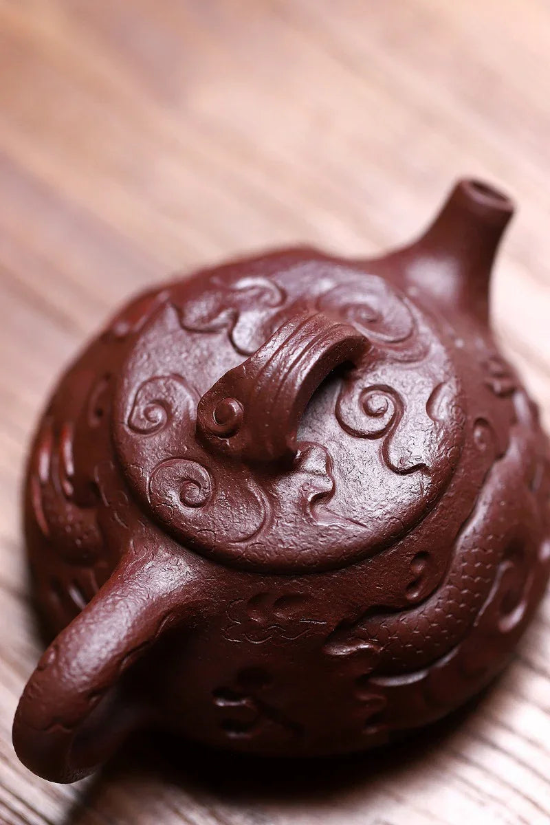 Yixing Zisha Teapot [Dragon Gong Chun Shi Piao] (Zi Ni Firewood Firing - 150ml) - YIQIN TEA HOUSE | yiqinteahouse.com | <200ml, teapot, teaware, zisha teapot
