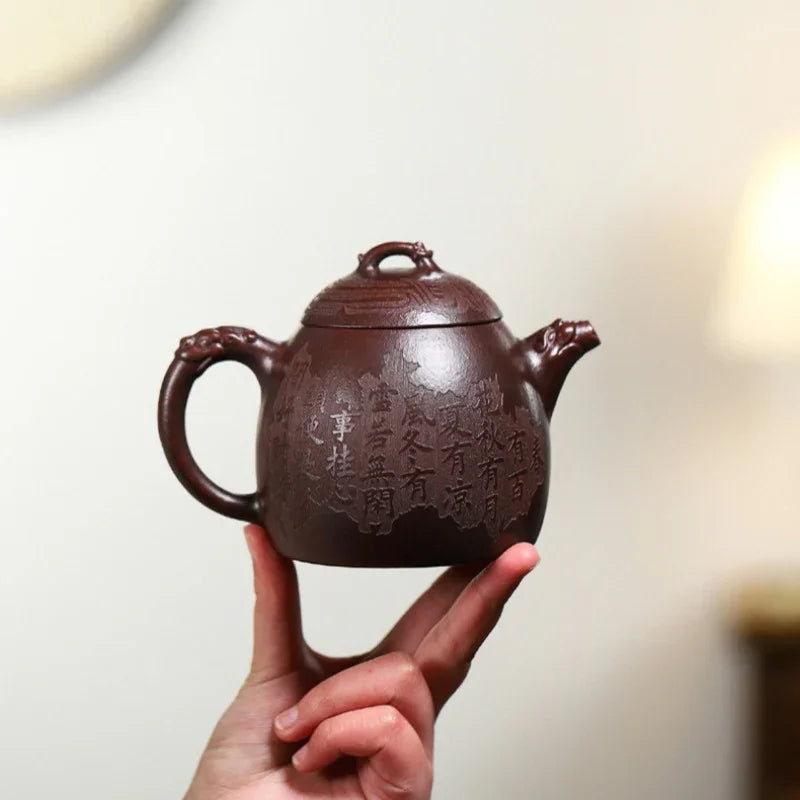 Yixing Zisha Teapot [Dragon Qin Quan] (Long Xue Sha - 380ml) - YIQIN TEA HOUSE | yiqinteahouse.com | >300ml, teapot, teaware, zisha teapot