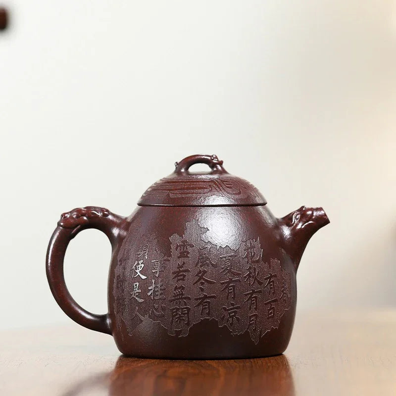 Yixing Zisha Teapot [Dragon Qin Quan] (Long Xue Sha - 380ml) - YIQIN TEA HOUSE | yiqinteahouse.com | >300ml, teapot, teaware, zisha teapot