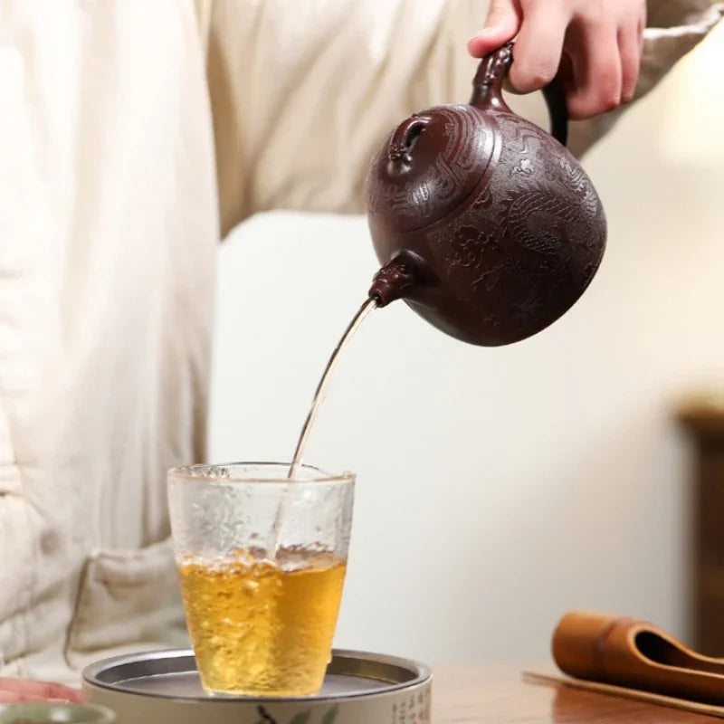 Yixing Zisha Teapot [Dragon Qin Quan] (Long Xue Sha - 380ml) - YIQIN TEA HOUSE | yiqinteahouse.com | >300ml, teapot, teaware, zisha teapot