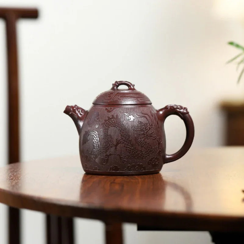 Yixing Zisha Teapot [Dragon Qin Quan] (Long Xue Sha - 380ml) - YIQIN TEA HOUSE | yiqinteahouse.com | >300ml, teapot, teaware, zisha teapot