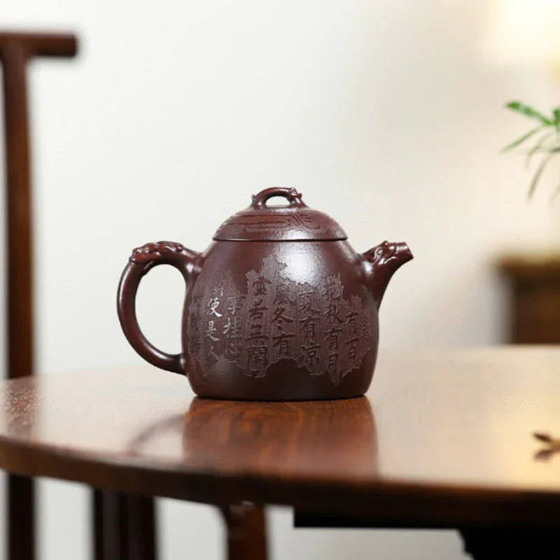 Yixing Zisha Teapot [Dragon Qin Quan] (Long Xue Sha - 380ml) - YIQIN TEA HOUSE | yiqinteahouse.com | >300ml, teapot, teaware, zisha teapot