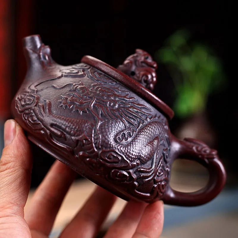 Yixing Zisha Teapot [Dragon Shi Piao] (Gu Tong Ni - 270ml) - YIQIN TEA HOUSE | yiqinteahouse.com | 200-300ml, new arrival, teapot, teaware, zisha teapot