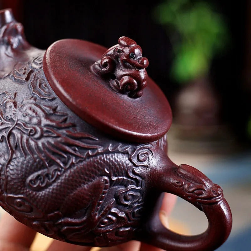 Yixing Zisha Teapot [Dragon Shi Piao] (Gu Tong Ni - 270ml) - YIQIN TEA HOUSE | yiqinteahouse.com | 200-300ml, new arrival, teapot, teaware, zisha teapot