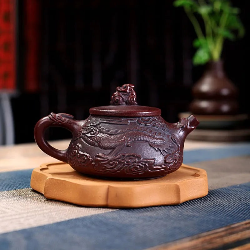 Yixing Zisha Teapot [Dragon Shi Piao] (Gu Tong Ni - 270ml) - YIQIN TEA HOUSE | yiqinteahouse.com | 200-300ml, new arrival, teapot, teaware, zisha teapot