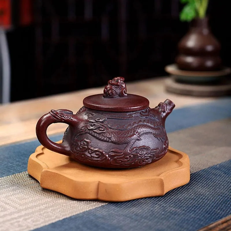 Yixing Zisha Teapot [Dragon Shi Piao] (Gu Tong Ni - 270ml) - YIQIN TEA HOUSE | yiqinteahouse.com | 200-300ml, new arrival, teapot, teaware, zisha teapot