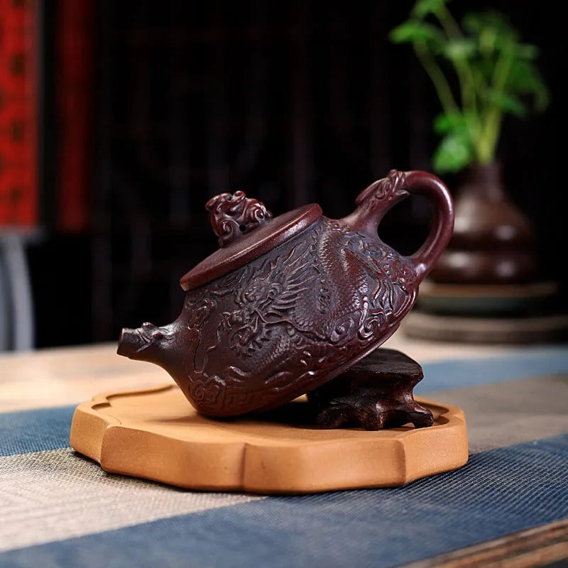 Yixing Zisha Teapot [Dragon Shi Piao] (Gu Tong Ni - 270ml) - YIQIN TEA HOUSE | yiqinteahouse.com | 200-300ml, new arrival, teapot, teaware, zisha teapot