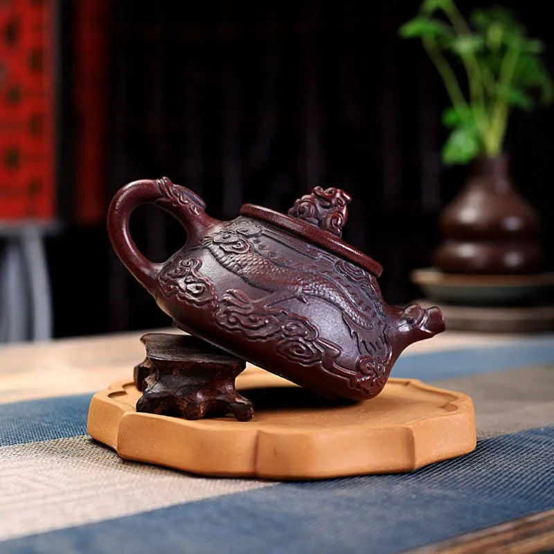 Yixing Zisha Teapot [Dragon Shi Piao] (Gu Tong Ni - 270ml) - YIQIN TEA HOUSE | yiqinteahouse.com | 200-300ml, new arrival, teapot, teaware, zisha teapot