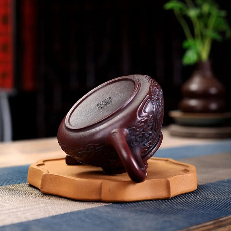 Yixing Zisha Teapot [Dragon Shi Piao] (Gu Tong Ni - 270ml) - YIQIN TEA HOUSE | yiqinteahouse.com | 200-300ml, new arrival, teapot, teaware, zisha teapot