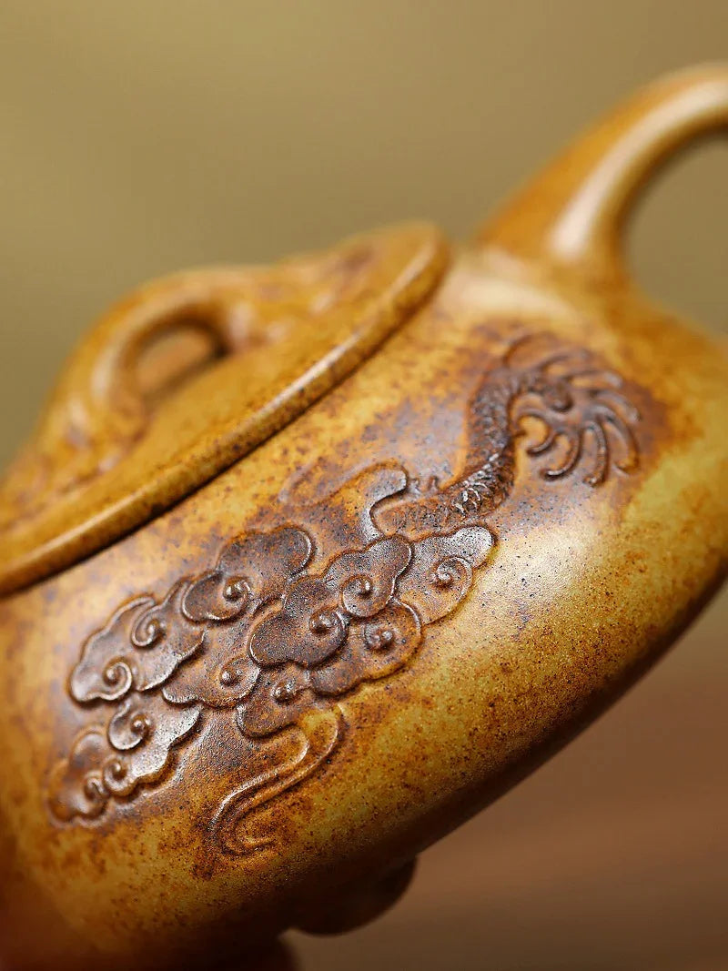 Yixing Zisha Teapot [Dragon Shi Piao] (Longgu Jin Sha - 310ml) - YIQIN TEA HOUSE | yiqinteahouse.com | >300ml, teapot, teaware, zisha teapot