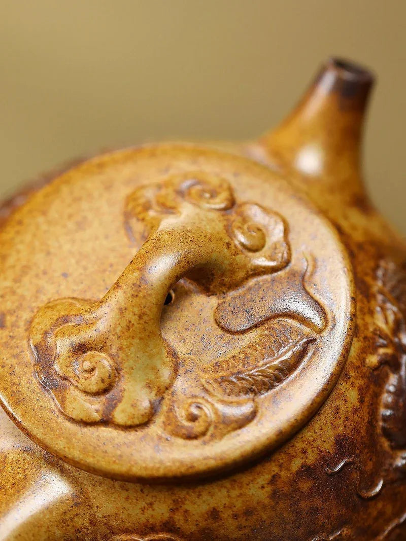 Yixing Zisha Teapot [Dragon Shi Piao] (Longgu Jin Sha - 310ml) - YIQIN TEA HOUSE | yiqinteahouse.com | >300ml, teapot, teaware, zisha teapot