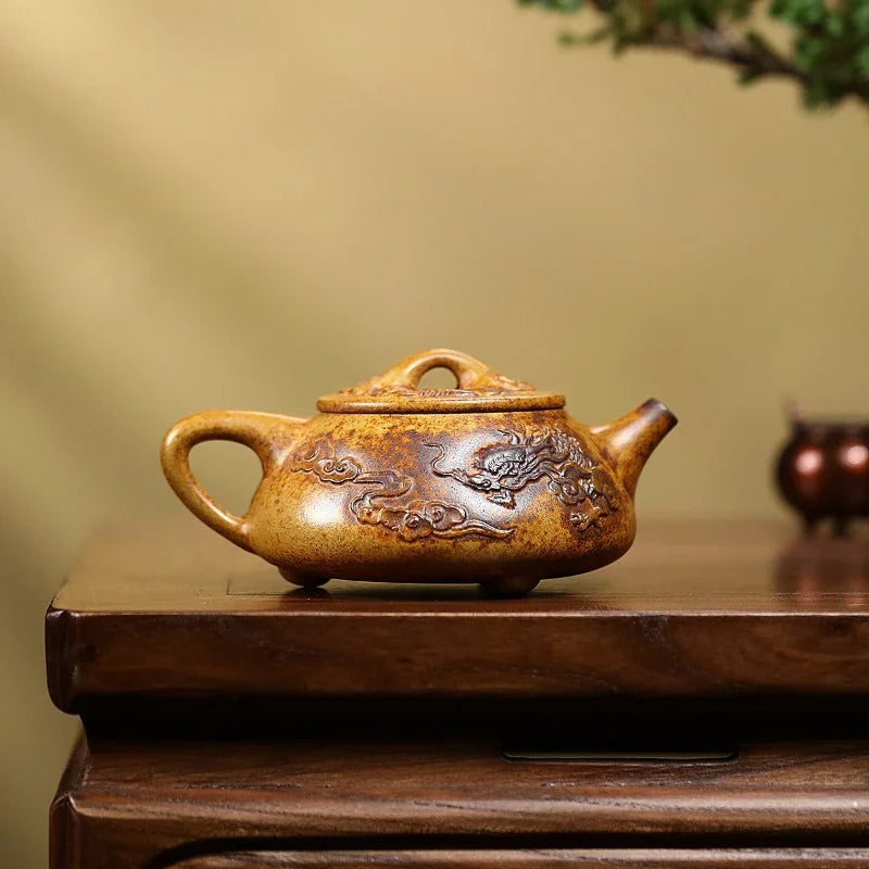 Yixing Zisha Teapot [Dragon Shi Piao] (Longgu Jin Sha - 310ml) - YIQIN TEA HOUSE | yiqinteahouse.com | >300ml, teapot, teaware, zisha teapot