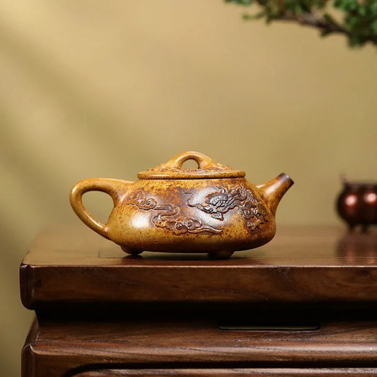 Yixing Zisha Teapot [Dragon Shi Piao] (Longgu Jin Sha - 310ml) - YIQIN TEA HOUSE | yiqinteahouse.com | >300ml, teapot, teaware, zisha teapot