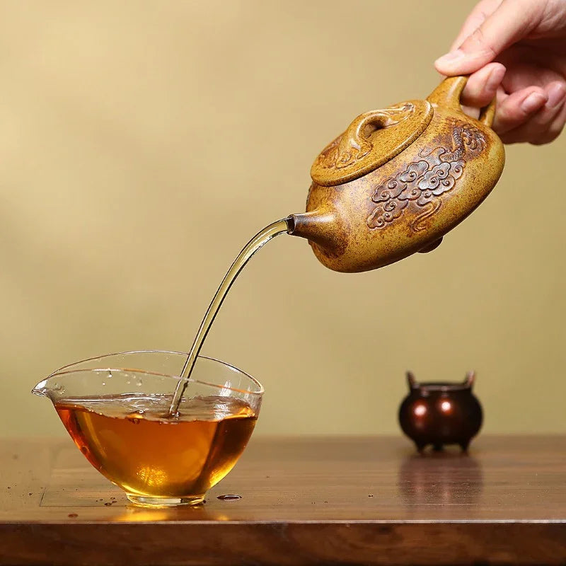 Yixing Zisha Teapot [Dragon Shi Piao] (Longgu Jin Sha - 310ml) - YIQIN TEA HOUSE | yiqinteahouse.com | >300ml, teapot, teaware, zisha teapot