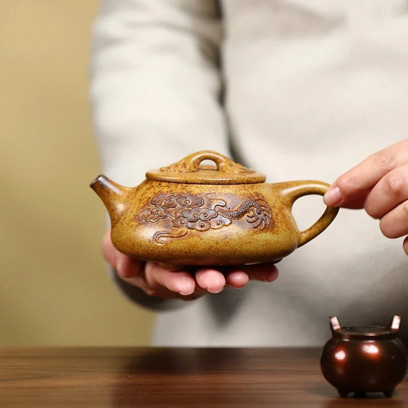 Yixing Zisha Teapot [Dragon Shi Piao] (Longgu Jin Sha - 310ml) - YIQIN TEA HOUSE | yiqinteahouse.com | >300ml, teapot, teaware, zisha teapot