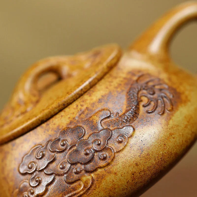 Yixing Zisha Teapot [Dragon Shi Piao] (Longgu Jin Sha - 310ml) - YIQIN TEA HOUSE | yiqinteahouse.com | >300ml, teapot, teaware, zisha teapot