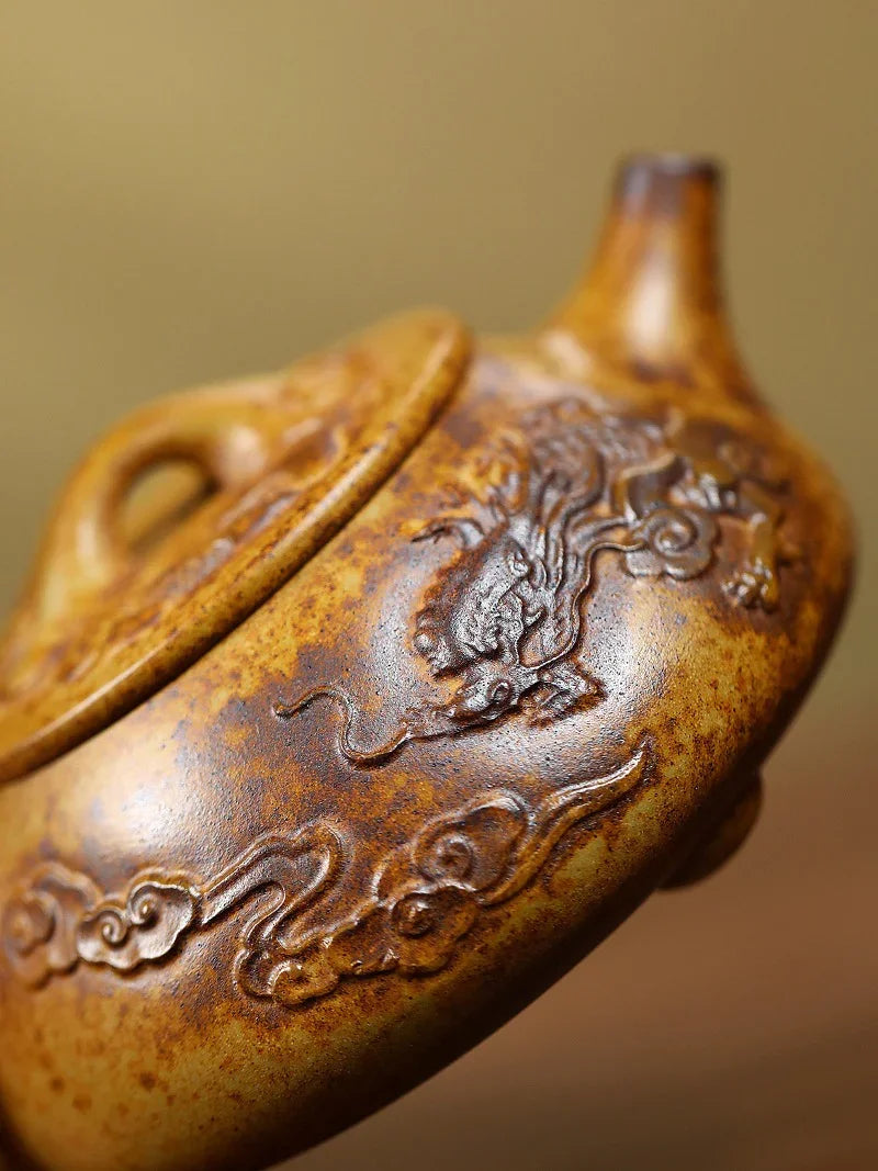Yixing Zisha Teapot [Dragon Shi Piao] (Longgu Jin Sha - 310ml) - YIQIN TEA HOUSE | yiqinteahouse.com | >300ml, teapot, teaware, zisha teapot