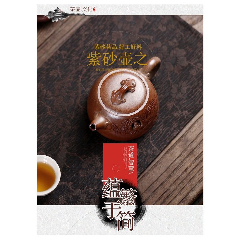 Yixing Zisha Teapot [Dunwu Damo] (High Temperature Duan Ni - 295ml) - YIQIN TEA HOUSE | yiqinteahouse.com | 200-300ml, new arrival, teapot, teaware, zisha teapot