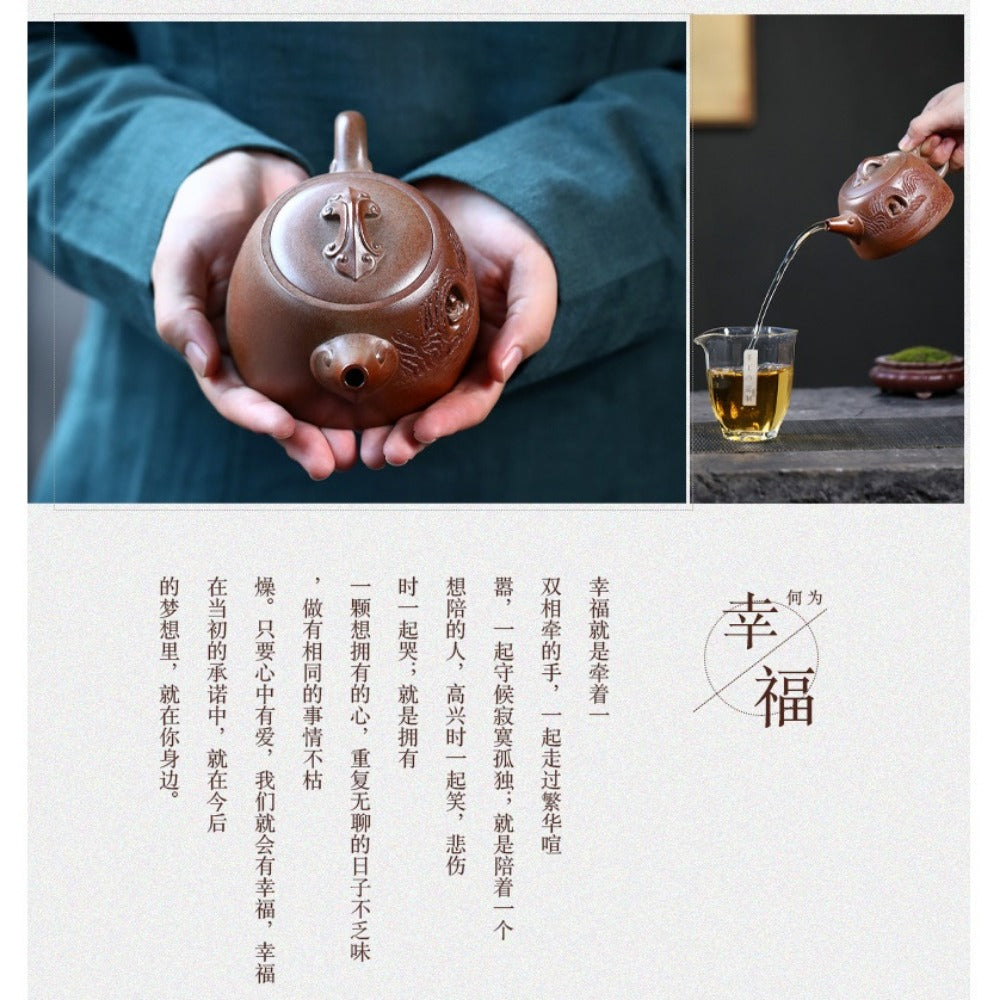 Yixing Zisha Teapot [Dunwu Damo] (High Temperature Duan Ni - 295ml) - YIQIN TEA HOUSE | yiqinteahouse.com | 200-300ml, new arrival, teapot, teaware, zisha teapot